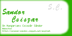 sandor csiszar business card